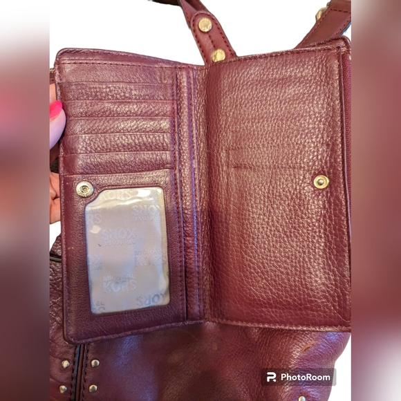 Michael Kors Uptown Astor Cinnabar Dark Red and matching wallet UGC - Picture 8 of 11